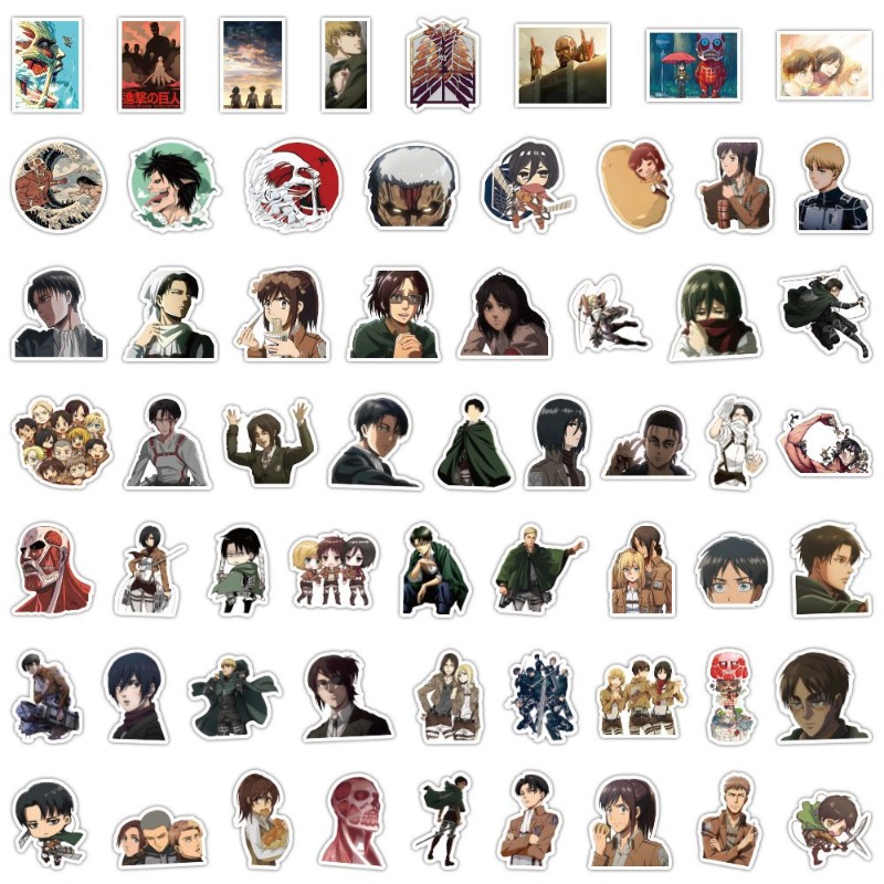 Phone Accessories Cute - 60 Pezzi Adesivi Anime Attack on